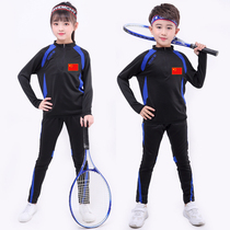 Long sleeve badminton suit suit mens and womens trousers warm quick-dry coat childrens running sports training suit autumn and winter