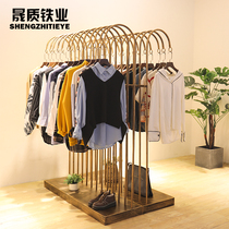 Sheng quality retro iron clothing display rack display rack landing Zhongdao frame womens display rack childrens clothing store display