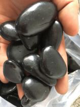 Black pebble paved stone rain-stone balcony patio paved pool boutique polished Soft warm stone