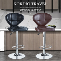 Bar stool Rotating lifting bar chair High stool Casual coffee backrest chair Household comfortable front desk stool