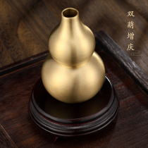Yimingju double gourd Zengqing decoration open copper gourd 2021 Year of the ox entrance living room bedroom two black evil mascot