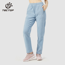 tectop exploration autumn and winter fleece pants womens casual hike pants plus velvet thick warm fleece mens trousers