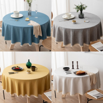 Sun-style cotton linen round table cloth waterproof and oil-proof and burn-free hotel home big round table table cloth table cloth art