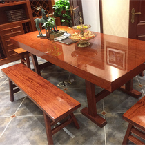 Ba Hua Okan solid wood table tea table tea table tea table log walnut Ebony boss table desk simple modern