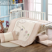 Cotton kindergarten quilt cover three-piece cover change cotton childrens bedding Baby nap crib kit