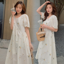 Maternity dress summer suit 2021 new summer fairy skirt summer net red fashion out maternity dress