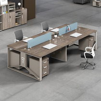 Desk minimalist modern 4 four 6-bit zhi yuan zhuo office desk screen station office table and chair