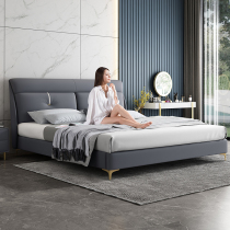 Technology cloth bed modern simple cloth bed solid wood cloth bed master bedroom storage double bed light luxury wedding bed cloth bed