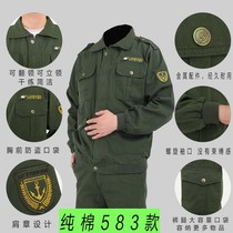 Welding work clothes suit mens spring and summer pure cotton labor insurance work clothes welder clothes single-piece top site auto repair wear-resistant