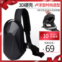 3D hard case 2021 new chest bag men shoulder bag Street trend multifunctional locomotive riding men shoulder bag