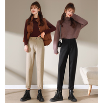 Woolen pants children spring and autumn 2021 New High waist loose slim Joker casual grandma radish Harlan father pants