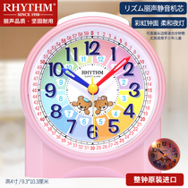 RHYTHM Lam alarm clock table bedroom student childrens room mute snooze creative digital with night light CRE827