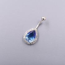  Custom 925 sterling silver dream blue water drop navel nail European and American sexy fashion navel ring