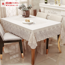 Made in Japan PVC tablecloth Waterproof and oil-proof leave-in plastic lace table cloth Light luxury style rectangular table cloth