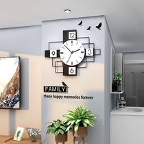 Nordic wall clock Simple watch living room free punch household fashion creative modern clock net red watch wall personality