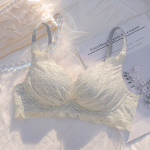 Korean underwear womens small chest flat chest gathered to show big upper support anti-sagging baby thin non-rim bra set