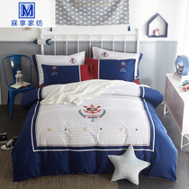 Children Three sets of beds bedding Four pieces of full cotton pure cotton cartoon cute bed linen boy embroidered quilt cover