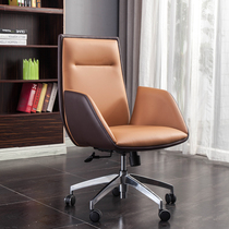 Simple modern leisure office chair home backrest swivel chair comfortable leather computer chair reclining boss chair big class chair