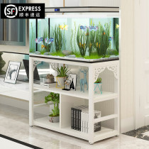 Household fish tank rack Wrought iron multi-layer fish tank display rack Aquarium bottom cabinet Steel wood fish tank rack white