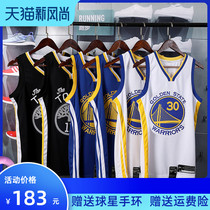 Curry jersey No 30 White Warriors Thompson No 11 city version mens and womens vest basketball suit set