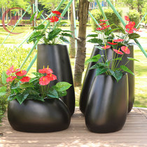 FRP oval flower Ware creative outdoor Hall flowerpot combination mall Meichen public landing large flower bed ornaments