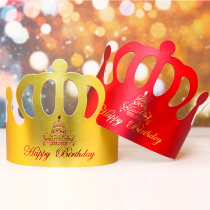 Crown Birthday Hat Cake Decoration Adult Children Baby Boy Birthday Net Red Luminous Cake Hat Party Hat Bronzed