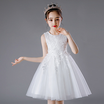 Girl Princess Dresses Summer Dress 2022 New White Dresses Children Ocean Gas Girls Summer Fluffy Dress Dress Dress