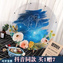 Crystal transparent acrylic round sign-in desk custom wedding romantic theme signature board Net red card photo frame