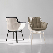 BB designer light luxury rice husk dining chair Italian minimalist leisure belt chair home rotatable desk chair