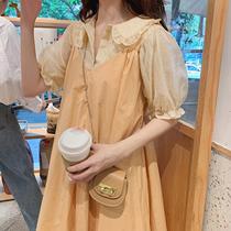 Hepburn wind sweet hipster Net red fried Street Womens chiffon shirt small man strap skirt set Foreign Air Age 2021