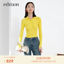 Edition pedicure sweaters for womens winter style retro knit blouse polo collar sweaters bottom