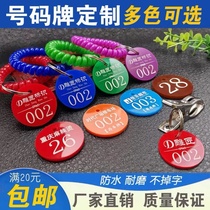 Customize the spicy hot and acrylic number plate clip key bracelet with hand ring digital number plate with the hand card