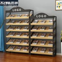 Customized wrought iron newspapers and periodicals shelf landing Magazine newspaper rack periodical single page shelf book display publicity data rack