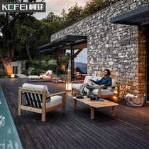 High-end villa teak wood anti-corrosion Wood outdoor sofa combination Leisure outdoor courtyard garden sofa furniture