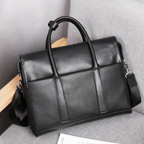 Briefcase mens bag Hand bag leather business horizontal casual crossbody mens business bag head layer cowhide shoulder bag