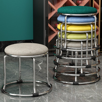 Stool Home Simple Modern Shoe Replacement Stool Nordic Light Luxury Steel Stool Bench Stool Stack Living Room Bench Small Chair