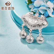 Cai hundred jewelry silver pendant blessing word silver lock baby child lock collar 99 foot Silver