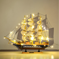 Smooth sailing sailing boat decoration solid wood ornaments Simulation wooden crafts model Friendship boat Birthday gift