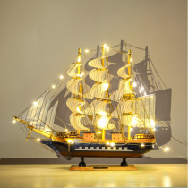 Smooth sailing sailing boat decoration solid wood ornaments Simulation wooden crafts model Friendship boat Birthday gift