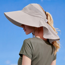 Sunscreen hat Womens summer UV protection cover face and neck thin outdoor sun hat Folding large eaves empty top hat Sun hat