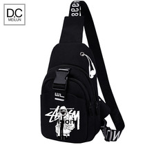 Black Tide Brand Plus Graffiti Mens Small Bag Chest Bag Leisure shoulder bag Cross Shoulder Bag Mens Tide Brand New Tide