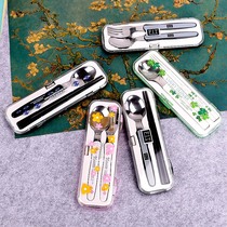 Japan imported food grade children chopsticks spoon package package package tableware travel chopsticks spoon spoon