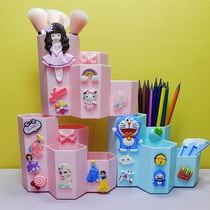 Children's cartoon creative personality desktop primary school student pen container girl heart more Senior high school male and female pen storage box