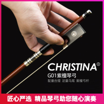 Christina Brazil Rosewood white ponytail G01 octagonal Ebony fish eye violin bow