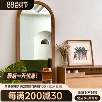 Japanese Cherry Solid Wood Holistice Mirror in Log Log Dressing Mirror for Girls Bedroom Household Type