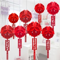 Net Red Store Shop Window Decoration Wall Interior Shop Window Atmosphere Arrangement Pendulum mall wall stickup decorations Decorative Balls