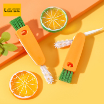 Baby bottle brush baby nipple sucker brush artifact three-in-one cleaning thermos cup cover gap cleaning small brush