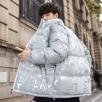 Reflective cotton-padded jacket mens autumn and winter thickened warm and cold-proof couples cotton-padded clothing Tide brand stream boys winter coat