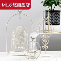 Eurobird Cage Western Dining Retro Iron Art Candle Holder Candle Swing Piece Creative Home Living Room Romantic Candle Light Dinner Props