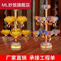 For the Buddha lamp Seven Star lamp frame glazed lotus glazed candle holder candle Home Buddha lamp crisp oil lamp holder Long Ming lamp for lamp